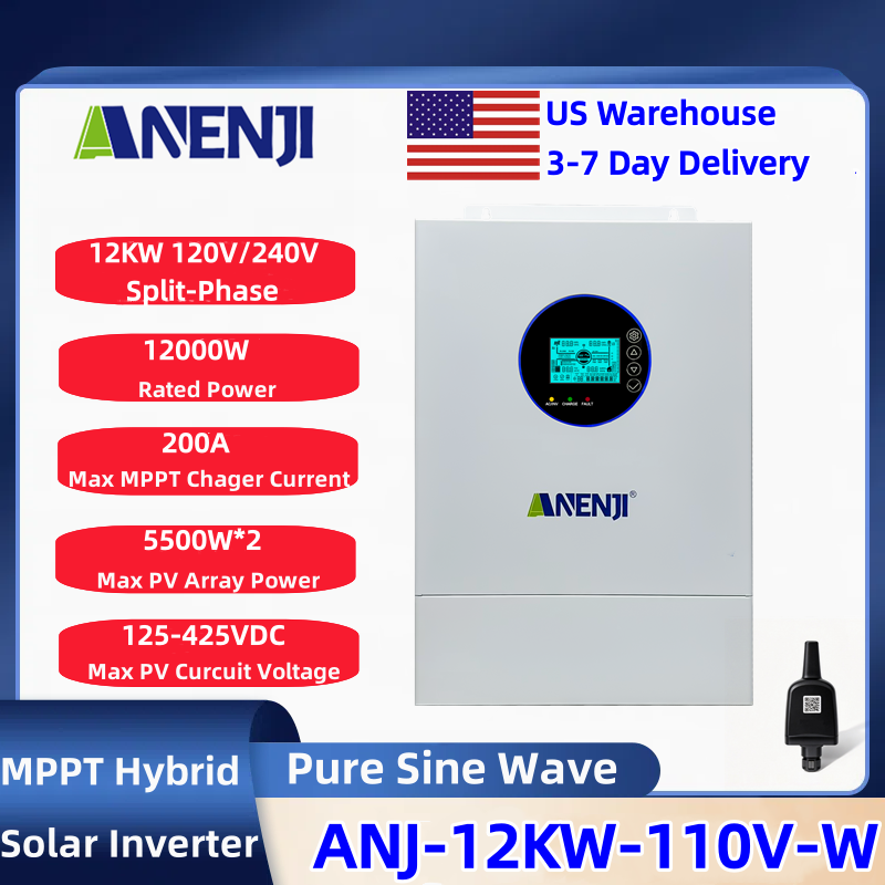 Charge Controller Solar - ANENJI – hybrydowy falownik solarny 120