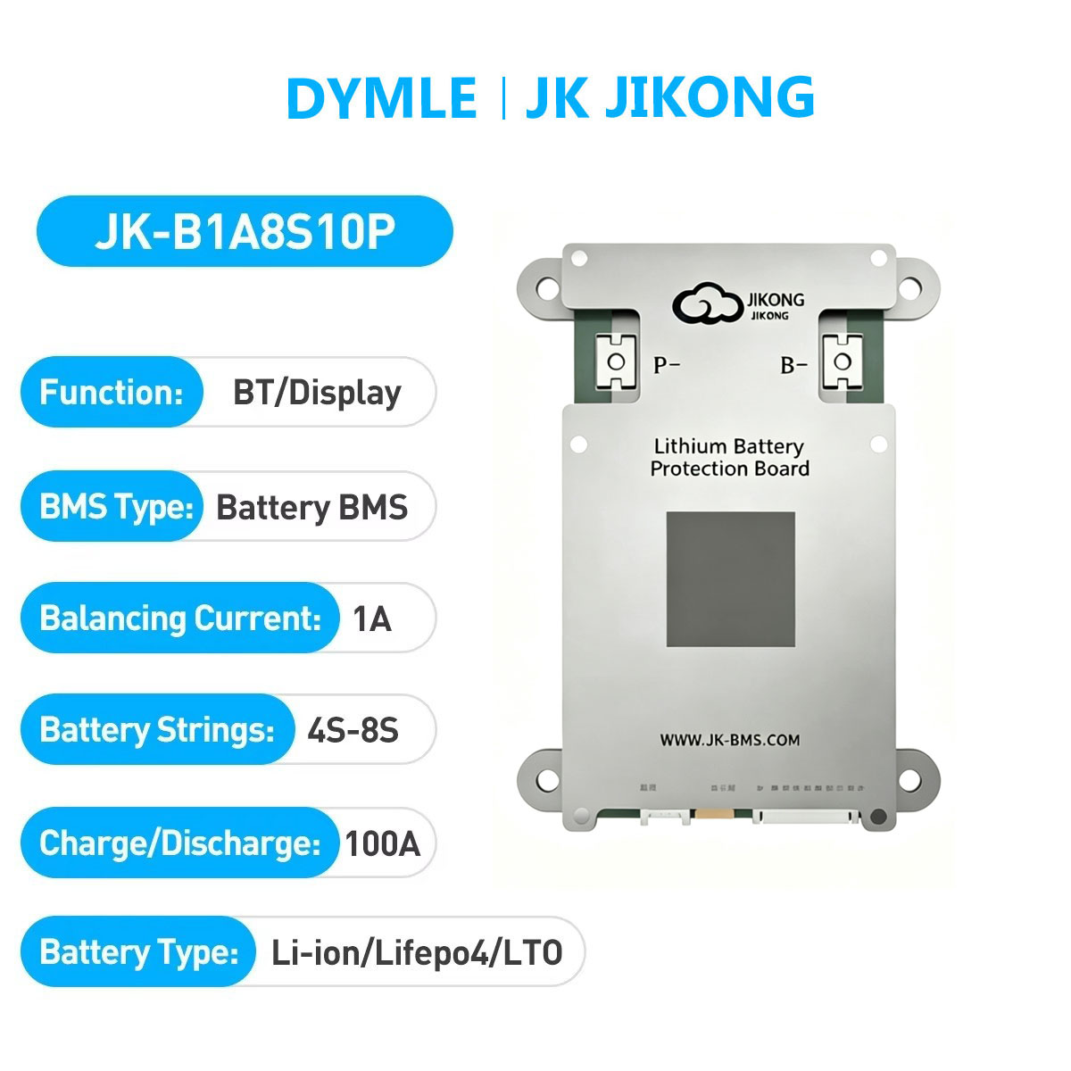 Lithium Battery 12V - JK JIKONG B1A8S10P Inteligentny, aktywny system